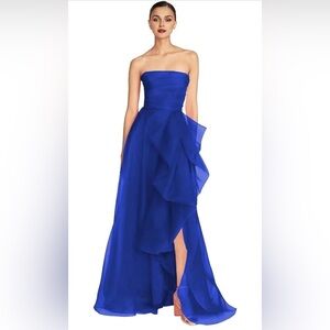 Royal Blue Strapless Prom Dress